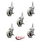 Service Caster 3 Inch Thermoplastic Wheel 1-3/8 Inch Grip Ring Stem Caster with Brakes, 5PK SCC-GR05S310-TPRS-SLB-716138-5 - alternate 3